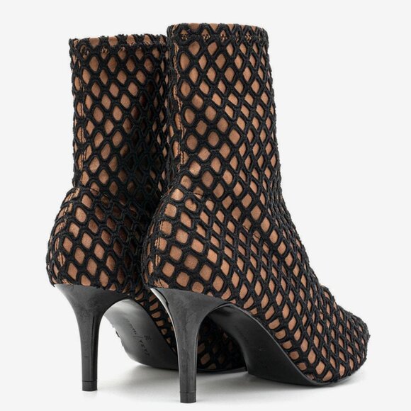 NEW NWT Zara Fishnet Sock-Style Pointed Toe Boots - Size 39/ USA 8 - Picture 2 of 9